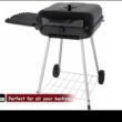 RevoAce 22" Square Charcoal Grill with Foldable Side Shelf, Black