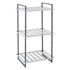 Honey Can Do Gray Tones 3-Tier Tubular Metal Shelf