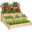 Best Choice Products 3-Tier Fir Wood Raised Garden Bed Planter for Plants, Vegetables, Outdoor Gardening - Natural