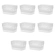 Sterilite 9.5 x 6.5 x 4 Inch Open Storage Bin with Carry Handles (16 Pack)