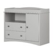 South Shore Peek-a-Boo Changing Table Dresser with 2 Drawers, Soft Gray