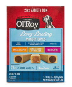Ol' Roy Munchy Bones Dog Treats Value Pack, 21 Count