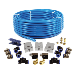 Primefit PCKIT26 Air Piping System, 26-Piece Air Push To Connect Kit with 1/2-Inch x 100-Feet Nylon Tubing