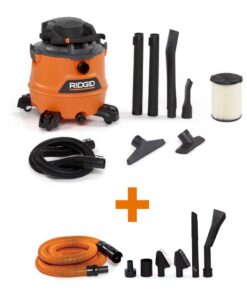RIDGID HD1600C 16 Gallon 6.5 Peak HP NXT Wet/Dry Shop Vacuum with Detachable Blower, Filter, Hose, Accessories and Car Cleaning Kit