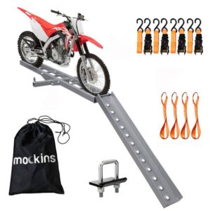 Mockins MA-40 500 lb Capacity Heavy-Duty Steel Hitch Mounted Dirt Bike Carrier- Includes Loading Ramp, Straps & Bonus Hitch Stabilizer