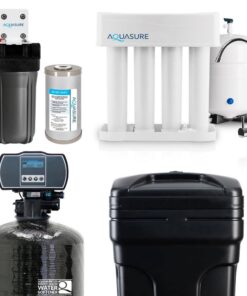 AQUASURE 1004804745 Whole House Filtration with 64,000 Grain Water Softener, Reverse Osmosis System and Sediment-GAC Pre-filter