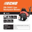ECHO PB-755ST 233 MPH 651 CFM 63.3cc Gas 2-Stroke Cycle Backpack Leaf Blower with Tube Throttle