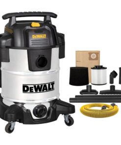 DEWALT DXV10SB 10 Gal. Stainless Steel Wet/Dry Vacuum with Hose Accessories and Accessory Bag