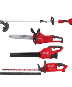 Milwaukee  M18 FUEL 18V Lithium-Ion Cordless Brushless String Grass Trimmer, Blower, Hedge Trimmer and Chainsaw Combo Kit