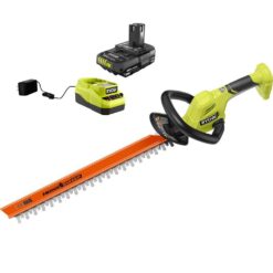 RYOBI P2690 ONE+ 18V 22 in. Lithium-Ion Cordless Hedge Trimmer with 2.0 Ah Battery and Charger