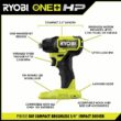 RYOBI PSBCK01K ONE+ HP 18V Brushless Cordless Compact 1/2 in. Drill and Impact Driver Kit with (2) 1.5 Ah Batteries, Charger and Bag
