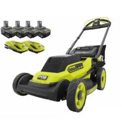 RYOBI P11100 ONE+ 18V HP Brushless Whisper Series 20" Self-Propelled Dual Blade Walk Behind Mower-(4) 4.0 Batteries and (2) Chargers