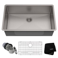 KRAUS  Standart PRO 32in. 16 Gauge Undermount Single Bowl Stainless Steel Kitchen Sink