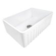 Ruvati 1003280744 Farmhouse Apron-Front Fireclay 33 in. x 20 in. Reversible Single Bowl Kitchen Sink in White