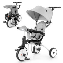 Infans 6-in-1 Folding Baby Tricycle Toddler Bike Stroller W/ Adjustable Handle Gray