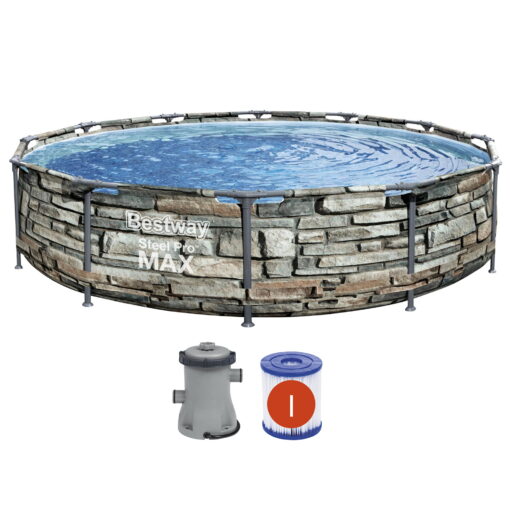Bestway 12' x 30" Steel Pro Max Round Above Ground Swimming Pool w/ Pump