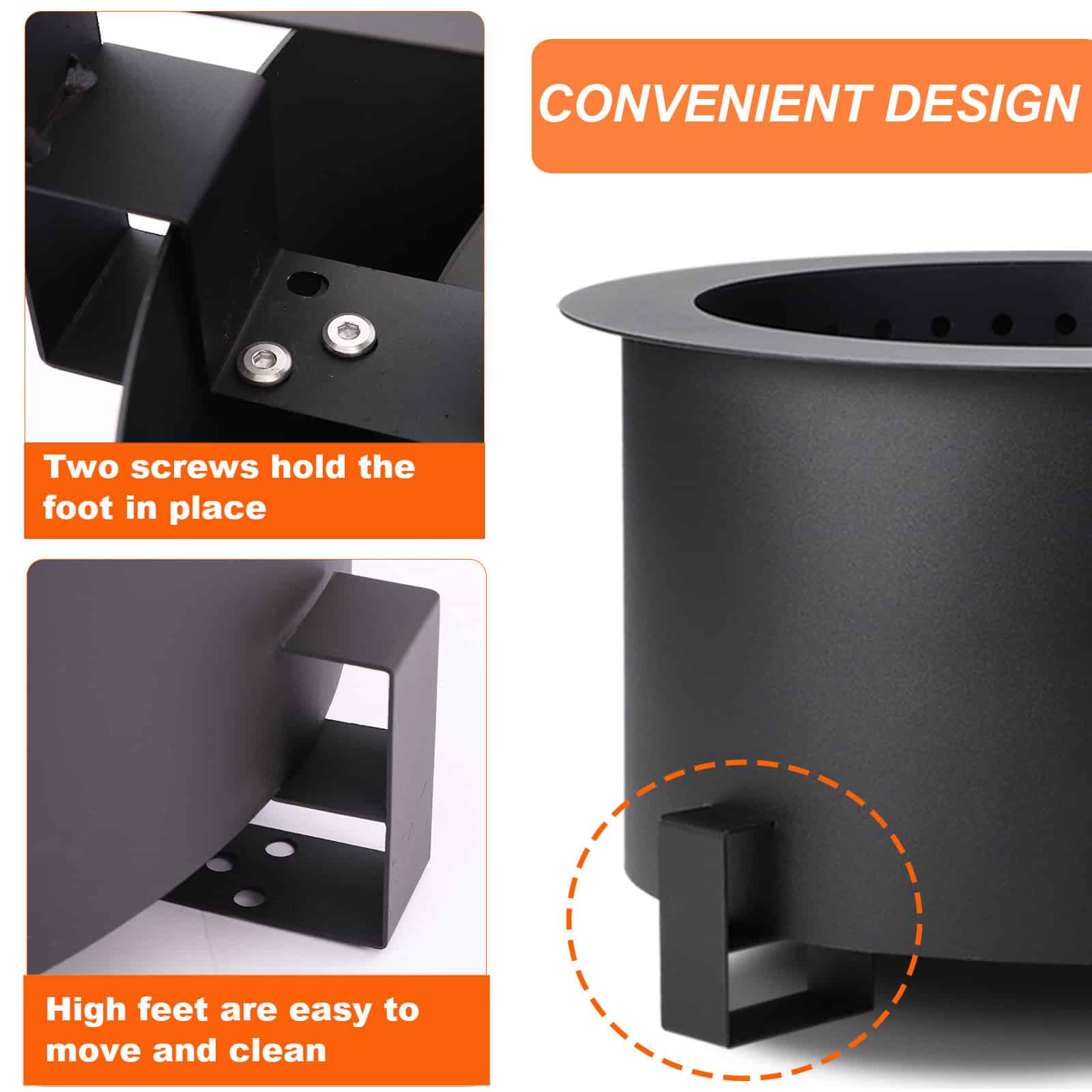 MAGIC UNION Smokeless Fire Pit for Outside, 27 Inch Diameter Fire Pits Wood Burning for Camping Stove Portable, Iron Bonfire Fire Pit with Fire Poker Stainless Steel 30 Inch Solo Stove Coleman Smokeless Fire Pit