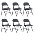 UBesGoo 6 Pack Folding Chairs Cushioned Padded Seat Wedding Chairs with Metal Frame Home Office Party Use Black