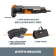 WORX Power Share 30-Piece 3-Amp Variable Speed Oscillating Multi-Tool Kit with Soft Case