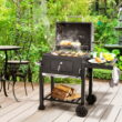 Costway Charcoal Grill Outdoor BBQ Smoker with Side Table Patio Picnic Backyard Cooking