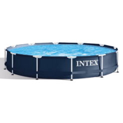 Intex Metal Frame 12' x 30" Above Ground Outdoor Swimming Pool with Pump