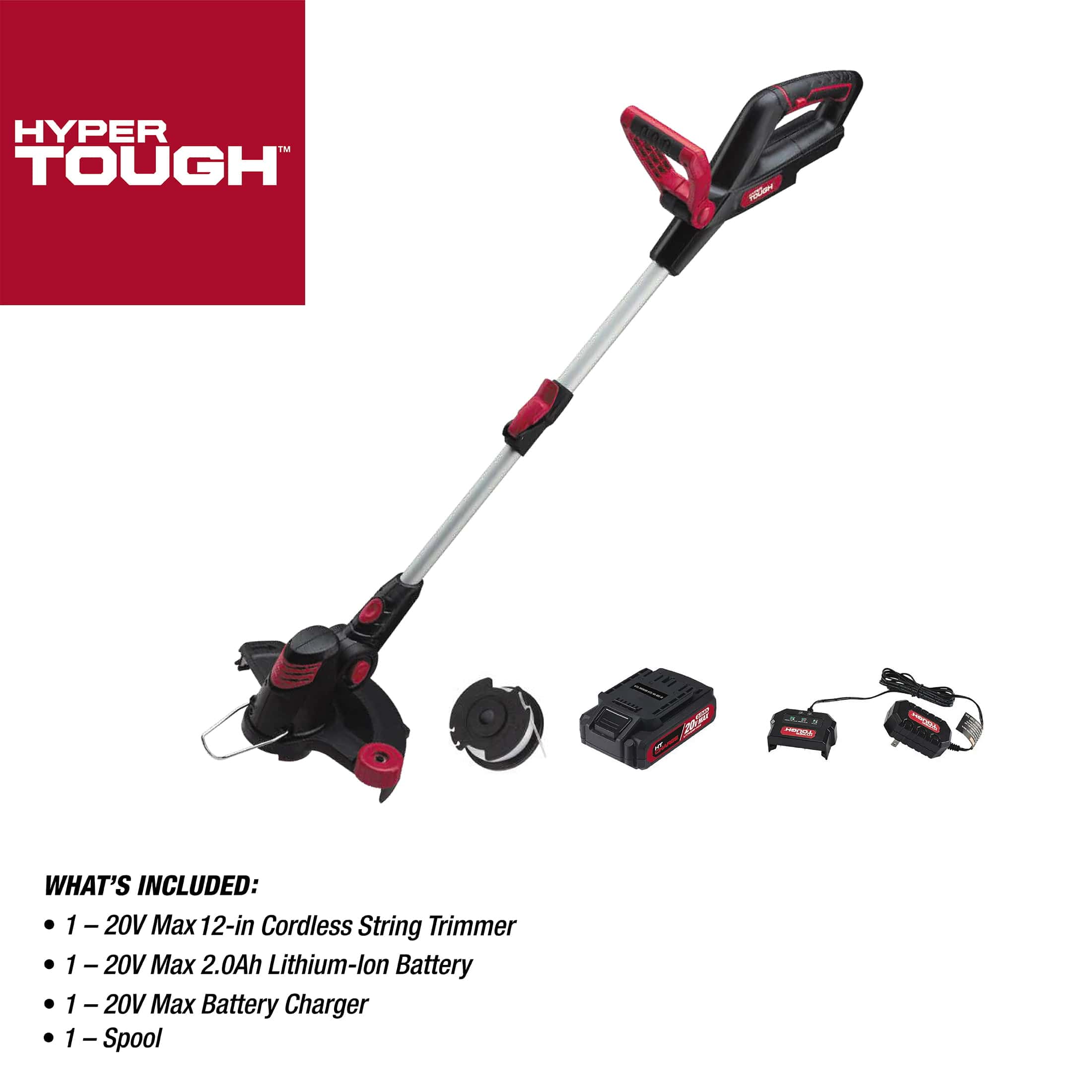 Hyper Tough 20V Max Cordless 12-Inch String Trimmer, HT21