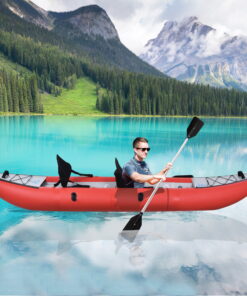 Officery Inflatable Kayak Set with Paddle & Air Pump, Portable Recreational Touring Kayak Foldable Fishing Touring Kayaks, Deluxe Extended Version Tandem 2 Person Kayak