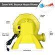 Zoom 1 HP Inflatable Bounce House Blower Air Pump Fan, W4L 750 Watt