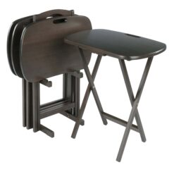 Winsome Wood Lucca 5-Pc Snack Table Set, Oyster Gray Finish