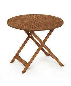 Furinno Tioman Outdoor Hardwood Sunlight Folding Table with Umbrella Hole