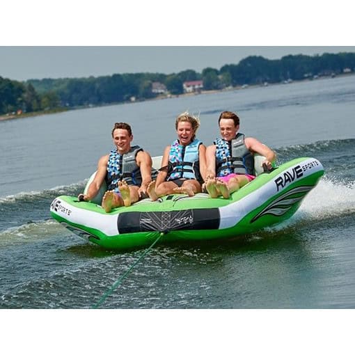 RAVE Sports Inflatable Wake Hawk Towable Boating Water Tube Raft, Green