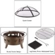 Janson 25'' H x 32'' W Steel Wood Burning Outdoor Fire Pit with Lid