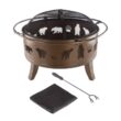 Janson 25'' H x 32'' W Steel Wood Burning Outdoor Fire Pit with Lid