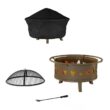 Janson 25'' H x 32'' W Steel Wood Burning Outdoor Fire Pit with Lid