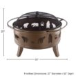 Janson 25'' H x 32'' W Steel Wood Burning Outdoor Fire Pit with Lid
