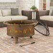 Janson 25'' H x 32'' W Steel Wood Burning Outdoor Fire Pit with Lid