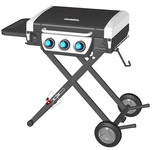 3-Burner Portable Gas Grill – 30,000 BTU, 320 Sq.In, Foldable, With Thermometer
