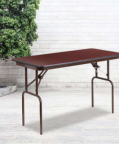 Flash Furniture 4-Foot Mahogany Melamine Laminate Folding Banquet Table