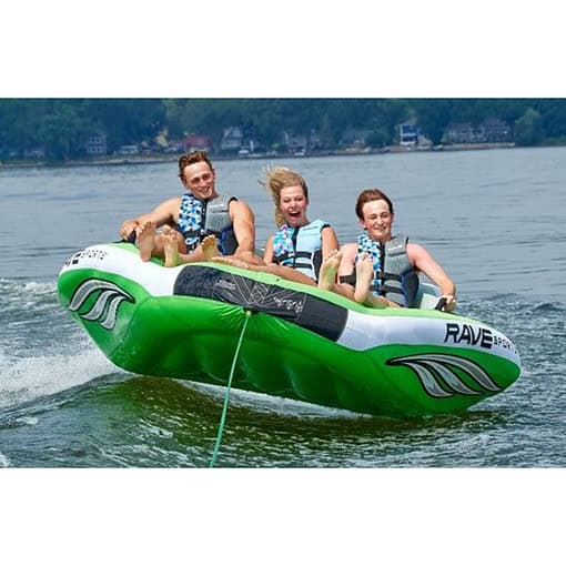 RAVE Sports Inflatable Wake Hawk Towable Boating Water Tube Raft, Green
