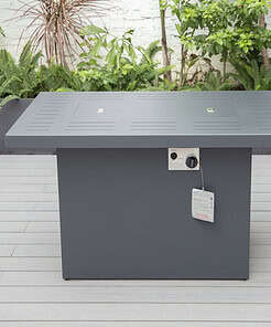 Chelsea 31'' H x 44'' W Aluminum Propane Outdoor Fire Pit Table with Lid