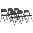 UBesGoo 6 Pack Folding Chairs Cushioned Padded Seat Wedding Chairs with Metal Frame Home Office Party Use Black