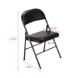 UBesGoo 6 Pack Folding Chairs Cushioned Padded Seat Wedding Chairs with Metal Frame Home Office Party Use Black