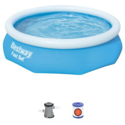 Bestway Fast Set Swimming Pool Set with 330 GPH Filter Pump, 10' x 30"