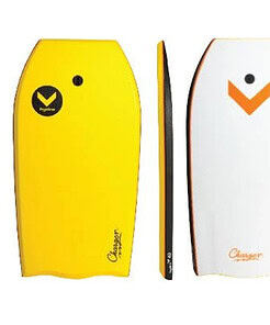 Hydro Charger 40 EPS Bodyboard with leash - Yellow deck/ Black rails / White bottom