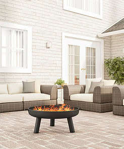 Janke 13.5'' H x 27.55'' W Steel Wood Burning Outdoor Fire Pit