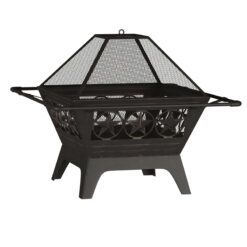 Janssen 27'' H x 32'' W Steel Wood Burning Outdoor Fire Pit with Lid