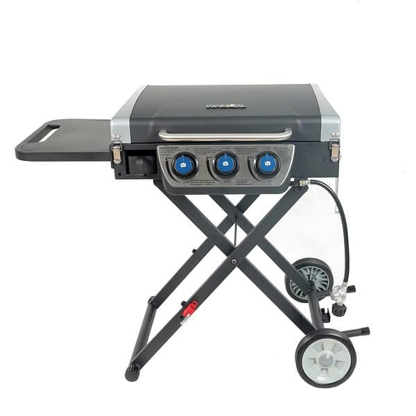 3-Burner Portable Gas Grill – 30,000 BTU, 320 Sq.In, Foldable, With Thermometer