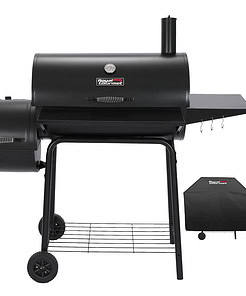 Royal Gourmet 30" Barrel Charcoal Grill with Smoker, Side Table and Cover