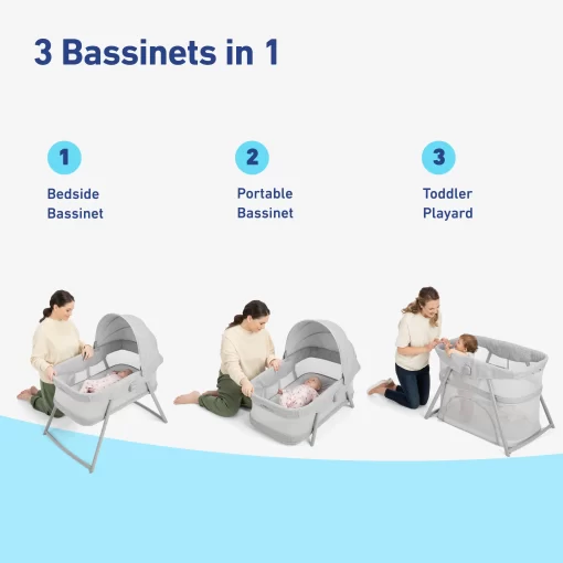 Graco DreamMore 3-in-1 Portable Bassinet and Travel Crib - Beau