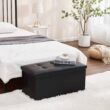AEDILYS 30 inches Storage Ottoman Bench, Folding Footrest Shoe Bench with 109L Storage Space, Support 350lbs